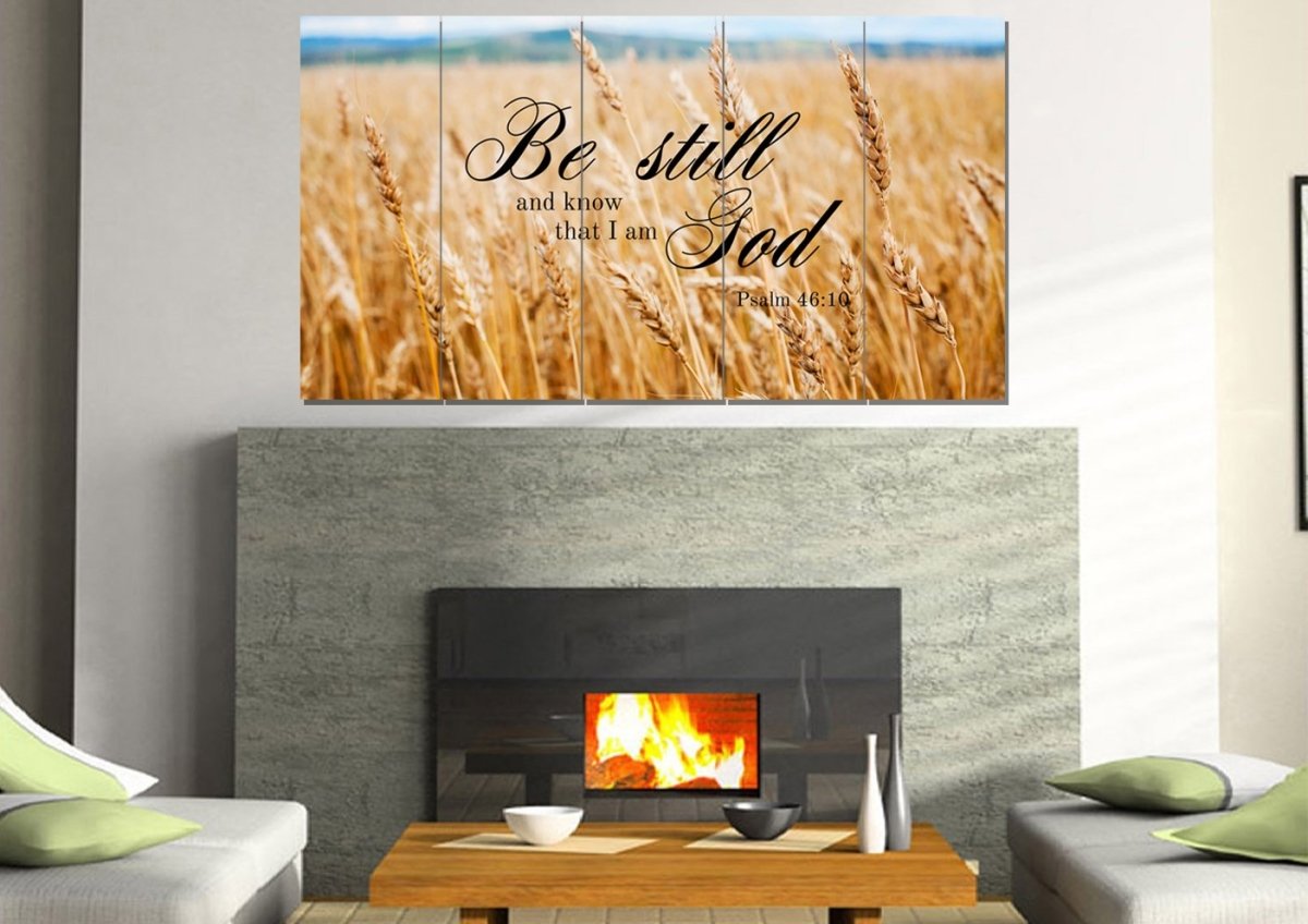 Wheat Fields & Be Still Canvas - Christian Canvas Wall Art