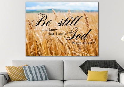 Wheat Fields & Be Still Canvas - Christian Canvas Wall Art