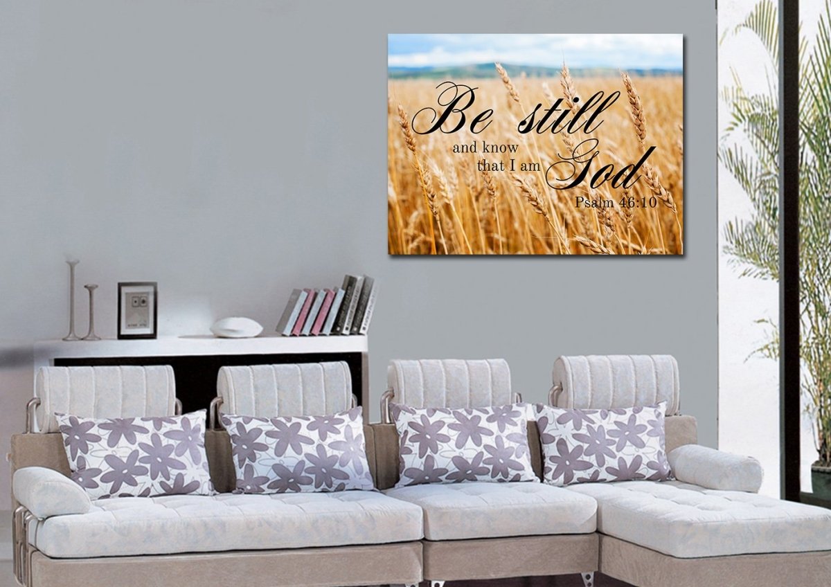 Wheat Fields & Be Still Canvas - Christian Canvas Wall Art
