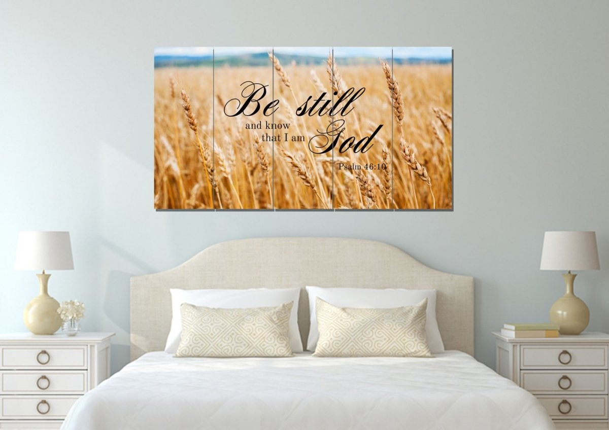 Wheat Fields & Be Still Canvas - Christian Canvas Wall Art
