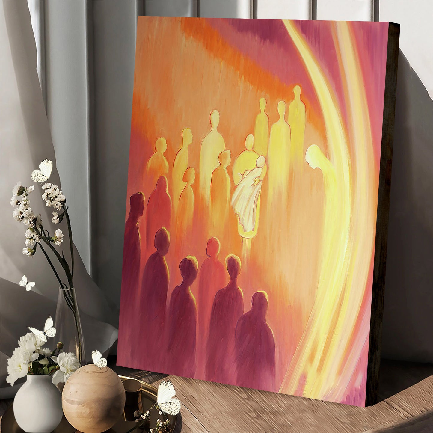 When A Child Is Given Divine Life At Baptism Its Guardian Angel Is Filled With Joy Canvas Pictures - Jesus Baptism Canvas - Christian Wall Art