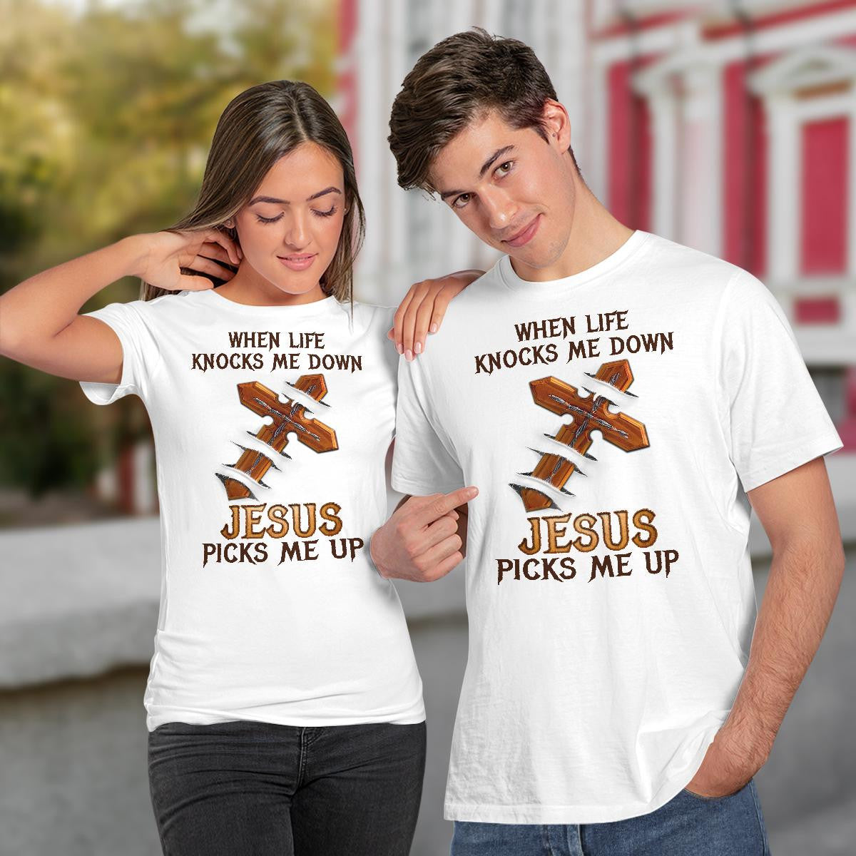 When Life Knocks Me Down Jesus Picks Me Up, God T-Shirt, Jesus Sweatshirt Hoodie, Faith T-Shirt