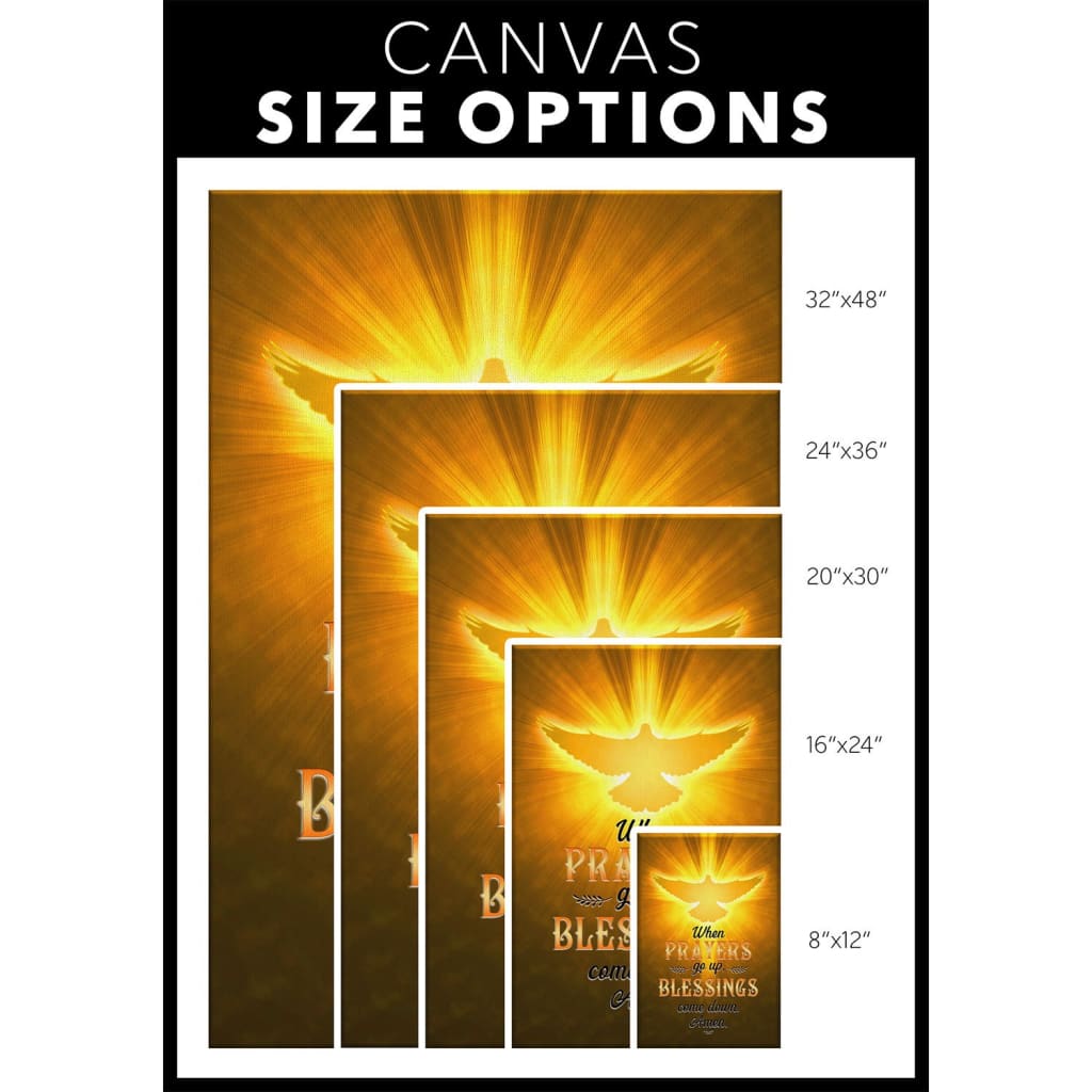 When Prayers Go Up Blessings Come Down Canvas Wall Art - Christian Canvas Prints - Bible Verse Canvas