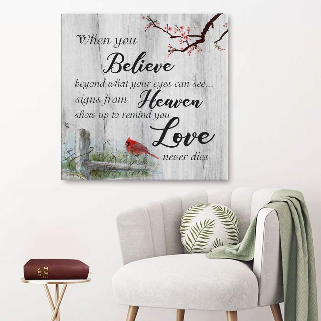 When You Believe Beyond What Your Eyes Can See Thanksgiving Canvas Wall Art - Christian Wall Art - Religious Wall Decor