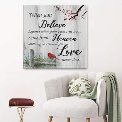 When You Believe Beyond What Your Eyes Can See Thanksgiving Canvas Wall Art - Christian Wall Art - Religious Wall Decor
