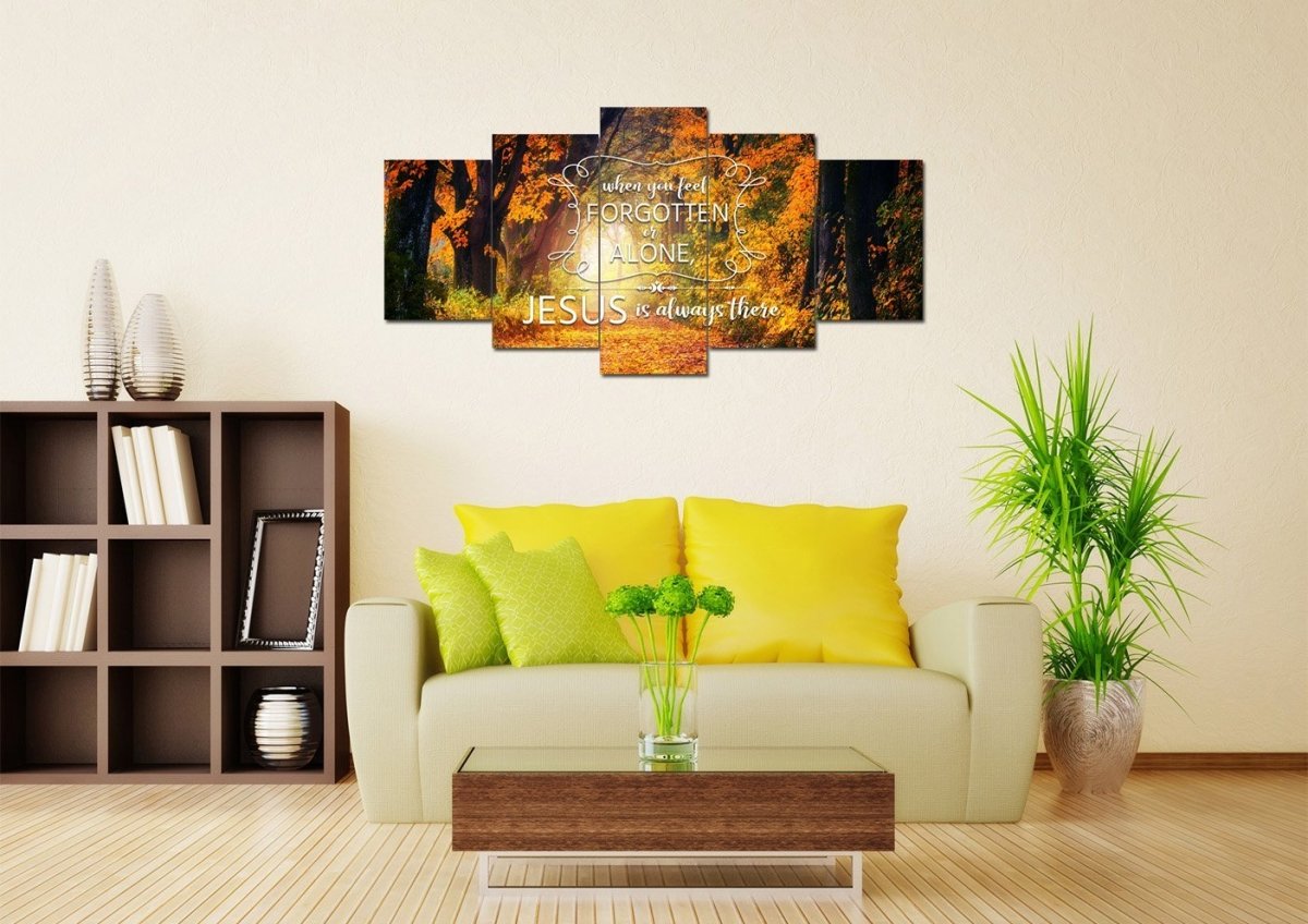 When You Feel Forgotten Or Alone, Jesus Is Always There Canvas Wall Art Print - Christian Canvas Wall Art