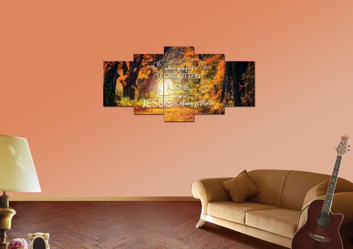 When You Feel Forgotten Or Alone, Jesus Is Always There Canvas Wall Art Print - Christian Canvas Wall Art