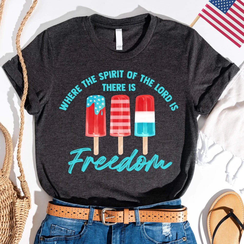 Where The Spirit of The Lord is There is Freedom T-Shirt - Christian Believe T-Shirt - Faith Shirt For Women - Ciaocustom