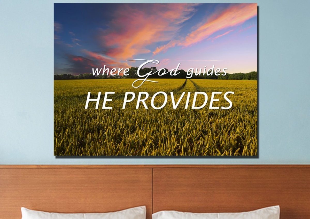 Where God Guides, He Provides Canvas Wall Art Print - Christian Canvas Wall Art