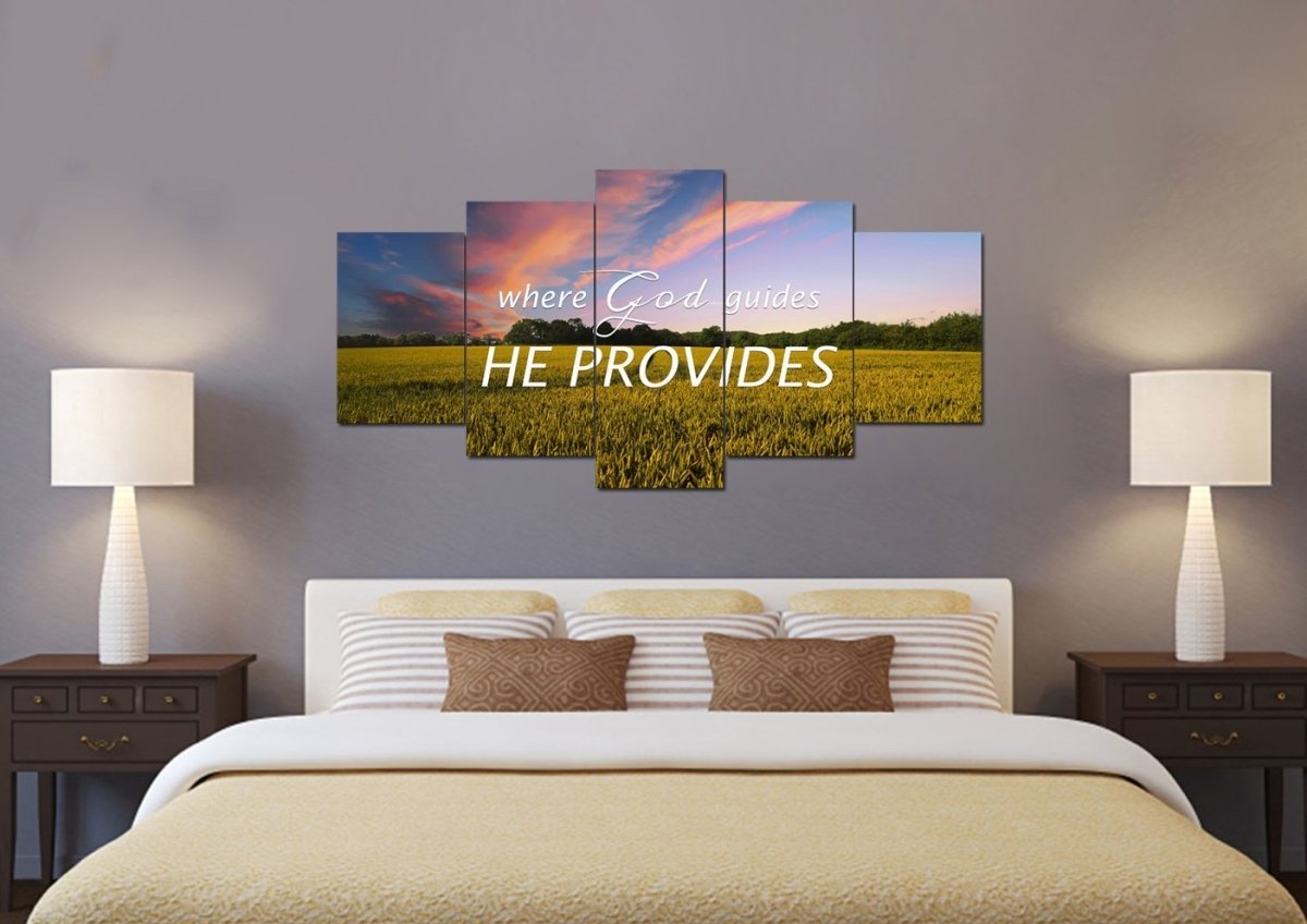 Where God Guides, He Provides Canvas Wall Art Print - Christian Canvas Wall Art