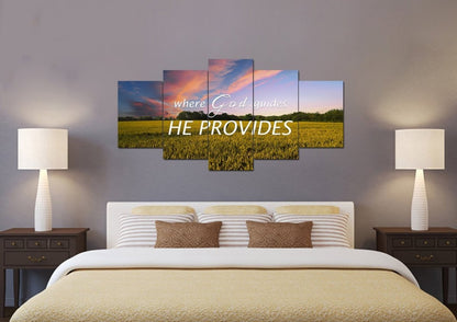 Where God Guides, He Provides Canvas Wall Art Print - Christian Canvas Wall Art