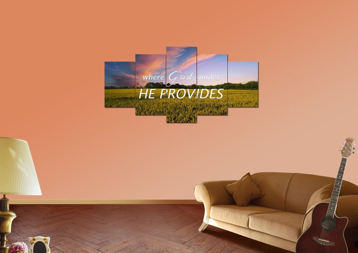 Where God Guides, He Provides Canvas Wall Art Print - Christian Canvas Wall Art