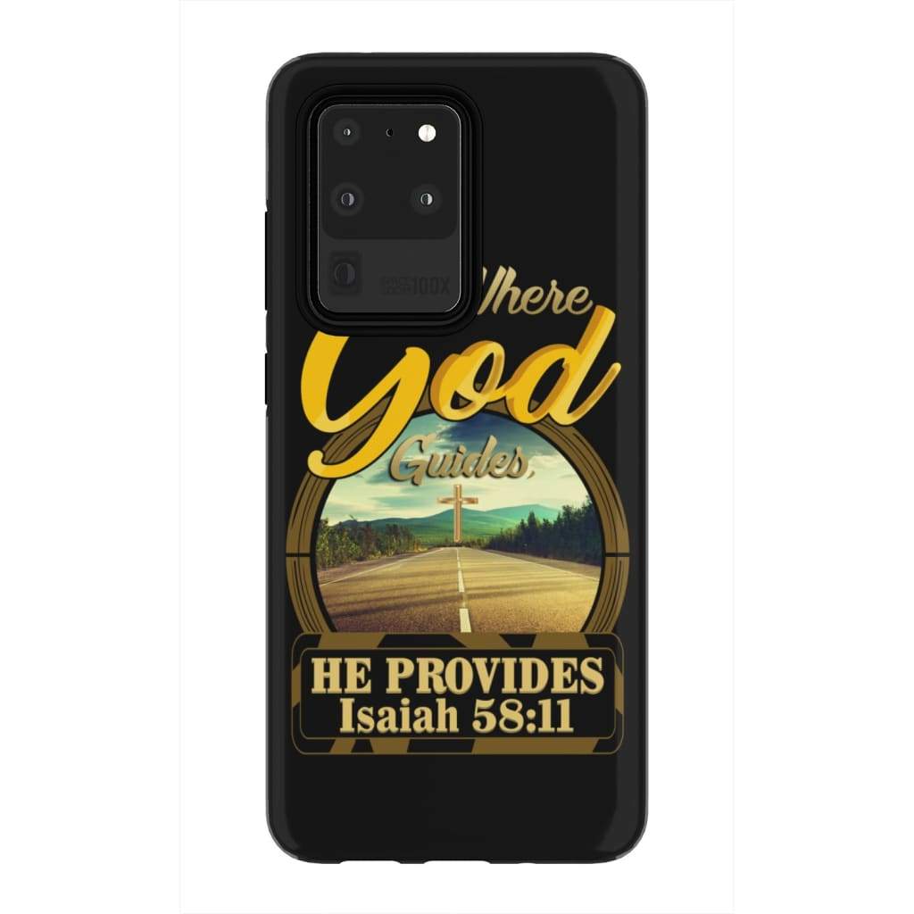 Where God Guides He Provides Isaiah 5811 Bible Verse Phone Case - Inspirational Bible Scripture iPhone Cases