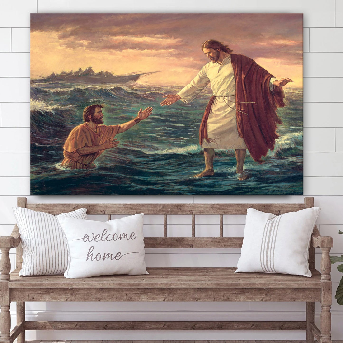 Wherefore Didst Thou Doubt Canvas Picture - Jesus Canvas Wall Art - Christian Wall Art