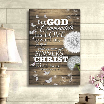 While We Were Yet Sinners Christ Died For Us Romans 58 Bible Verse Canvas Art - Bible Verse Canvas - Scripture Wall Art