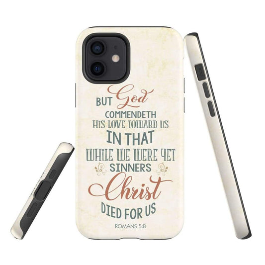 While We Were Yet Sinners Romans 58 Bible Verse Phone Case - Scripture Phone Cases - Iphone Cases Christian