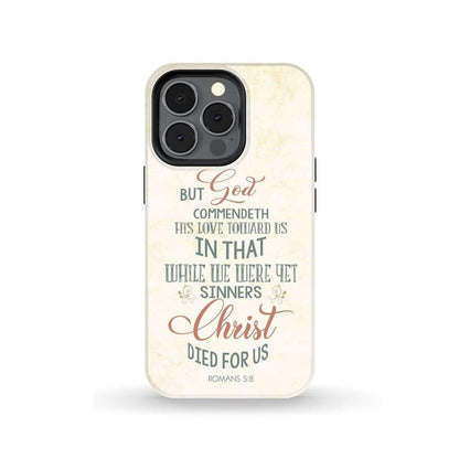 While We Were Yet Sinners Romans 58 Bible Verse Phone Case - Scripture Phone Cases - Iphone Cases Christian