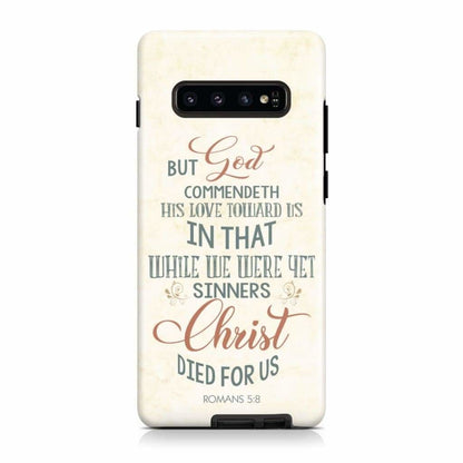 While We Were Yet Sinners Romans 58 Bible Verse Phone Case - Scripture Phone Cases - Iphone Cases Christian