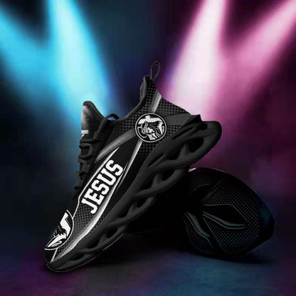 White And Black Jesus Yezy Running Sneakers Max Soul Shoes - Christian Shoes For Men And Women