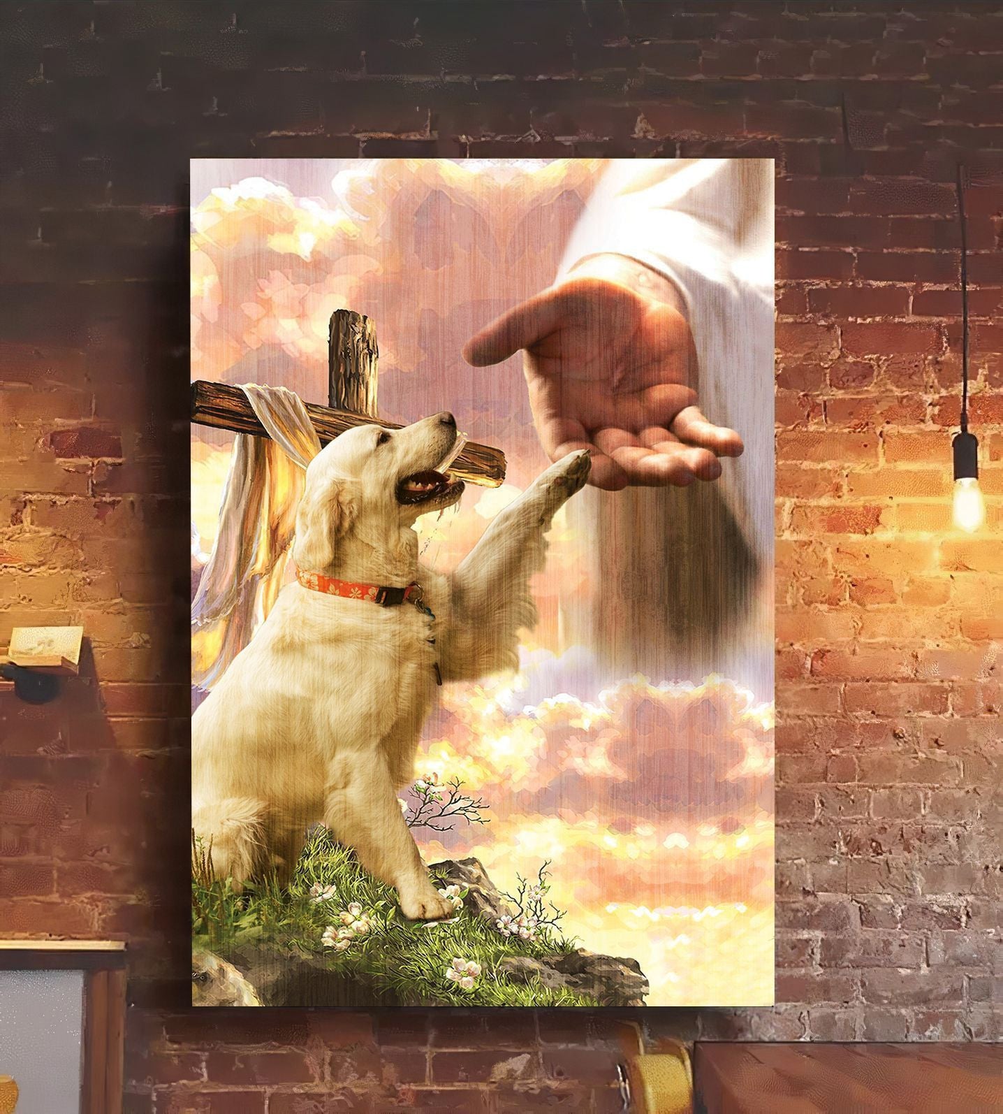 White Labrador God Hand Photo Canvas - Canvas Decor Ideas