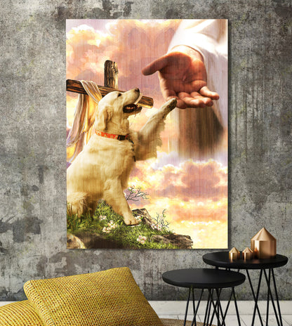 White Labrador God Hand Photo Canvas - Canvas Decor Ideas