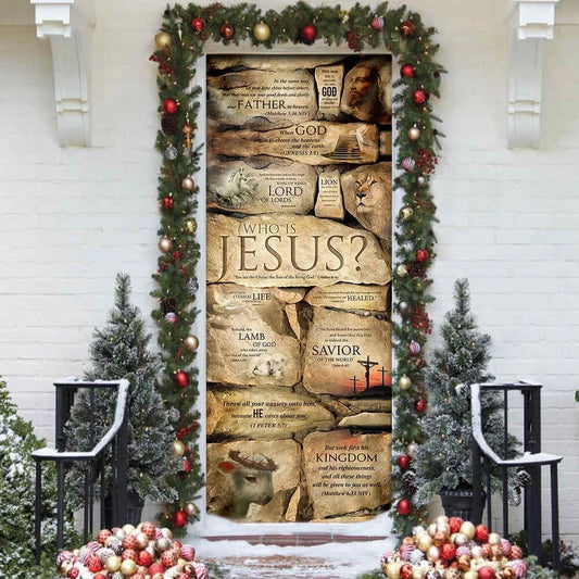 Who Is Jesus Door Cover - Religious Door Decorations - Christian Home Decor