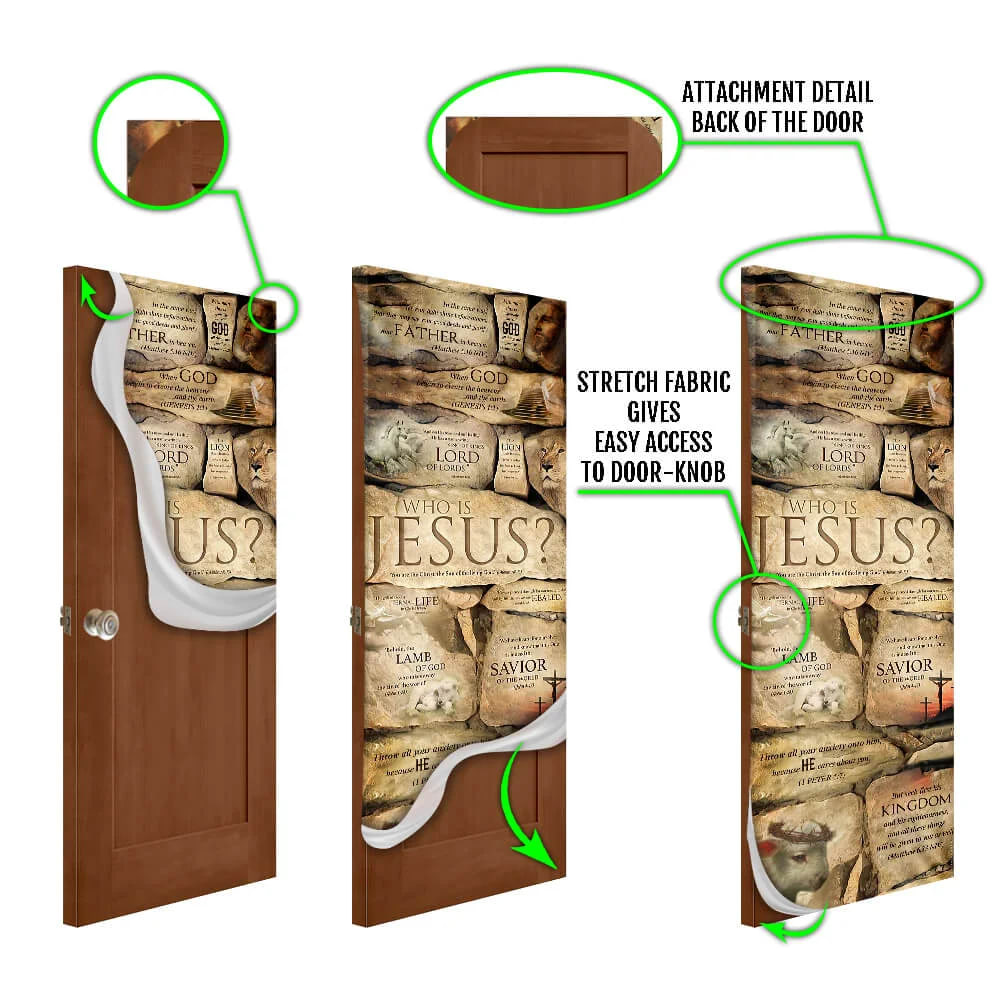 Who Is Jesus Door Cover - Religious Door Decorations - Christian Home Decor