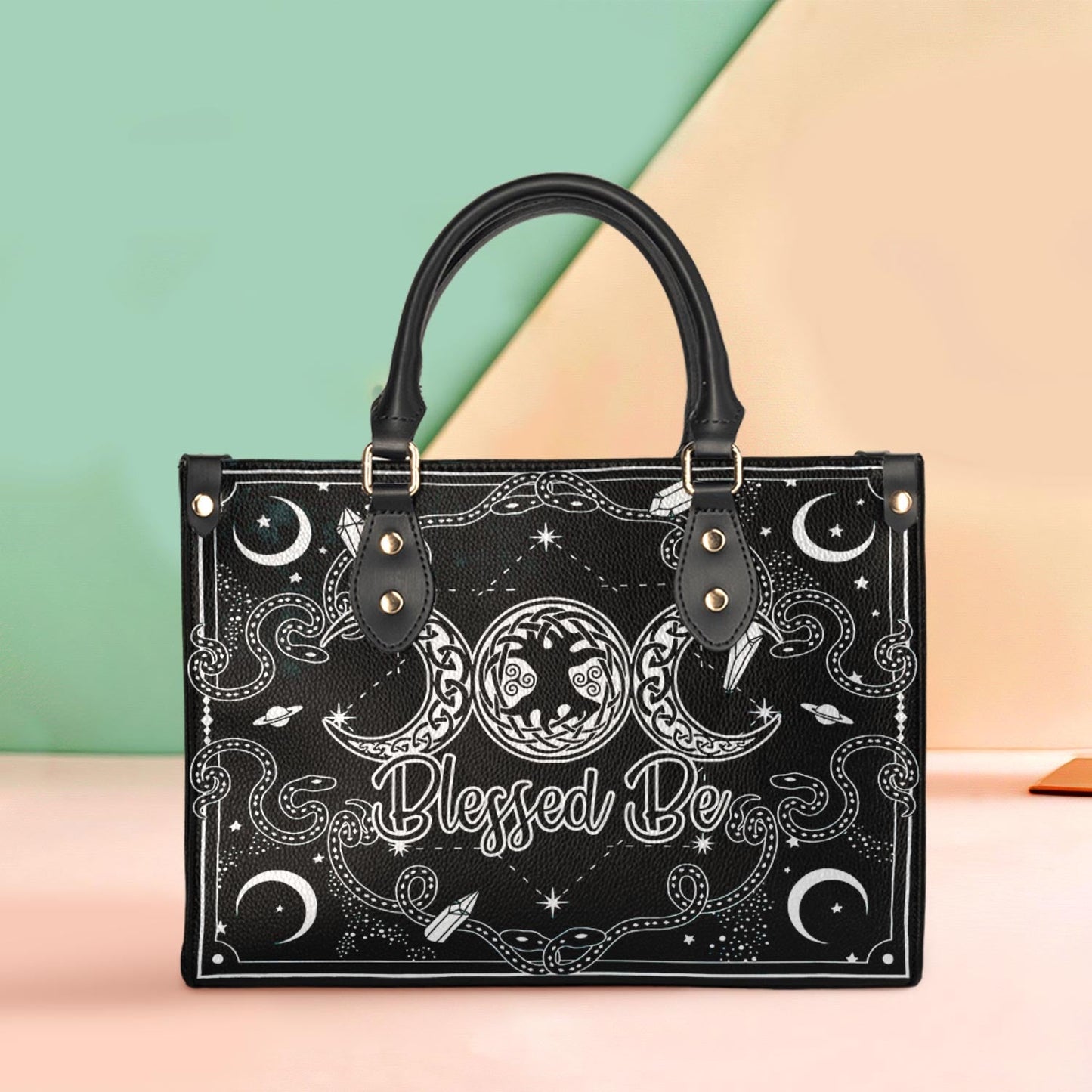 Wicca Blessed Be Leather Bag - Women's Pu Leather Bag - Best Mother's Day Gifts