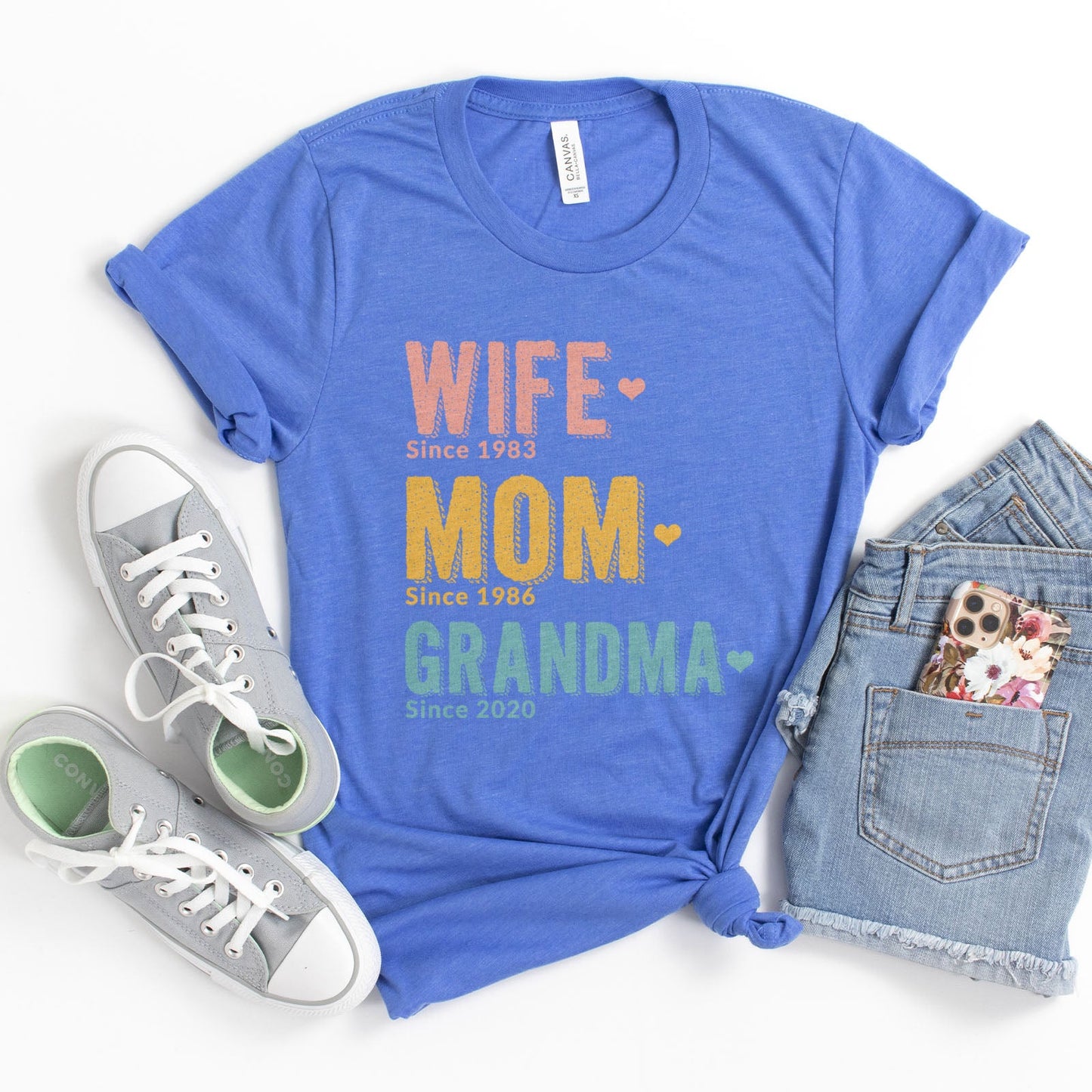 Wife Mom Grandma Since Personalized Tee Shirts For Women - Christian Shirts for Women - Religious Tee Shirts