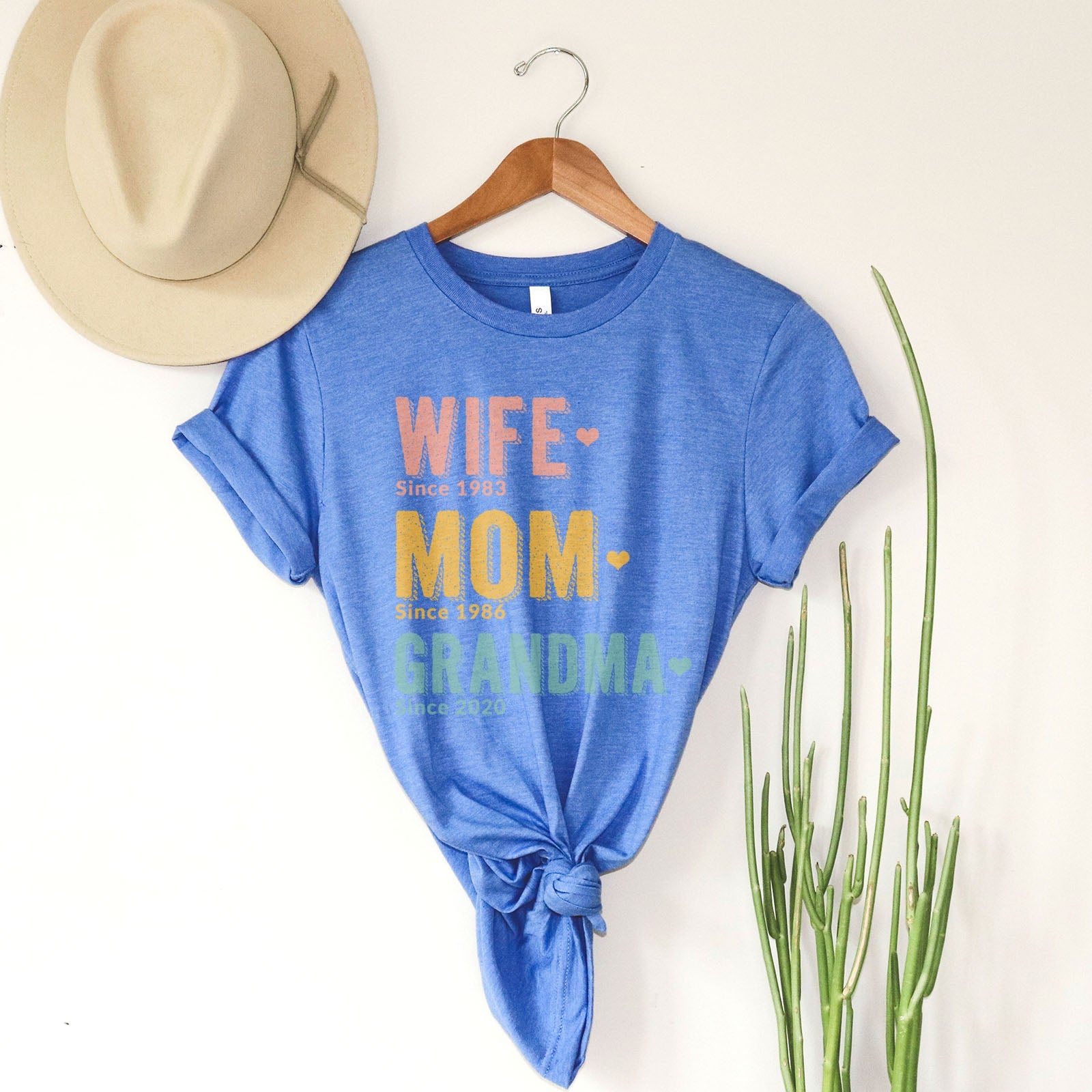 Wife Mom Grandma Since Personalized Tee Shirts For Women - Christian Shirts for Women - Religious Tee Shirts