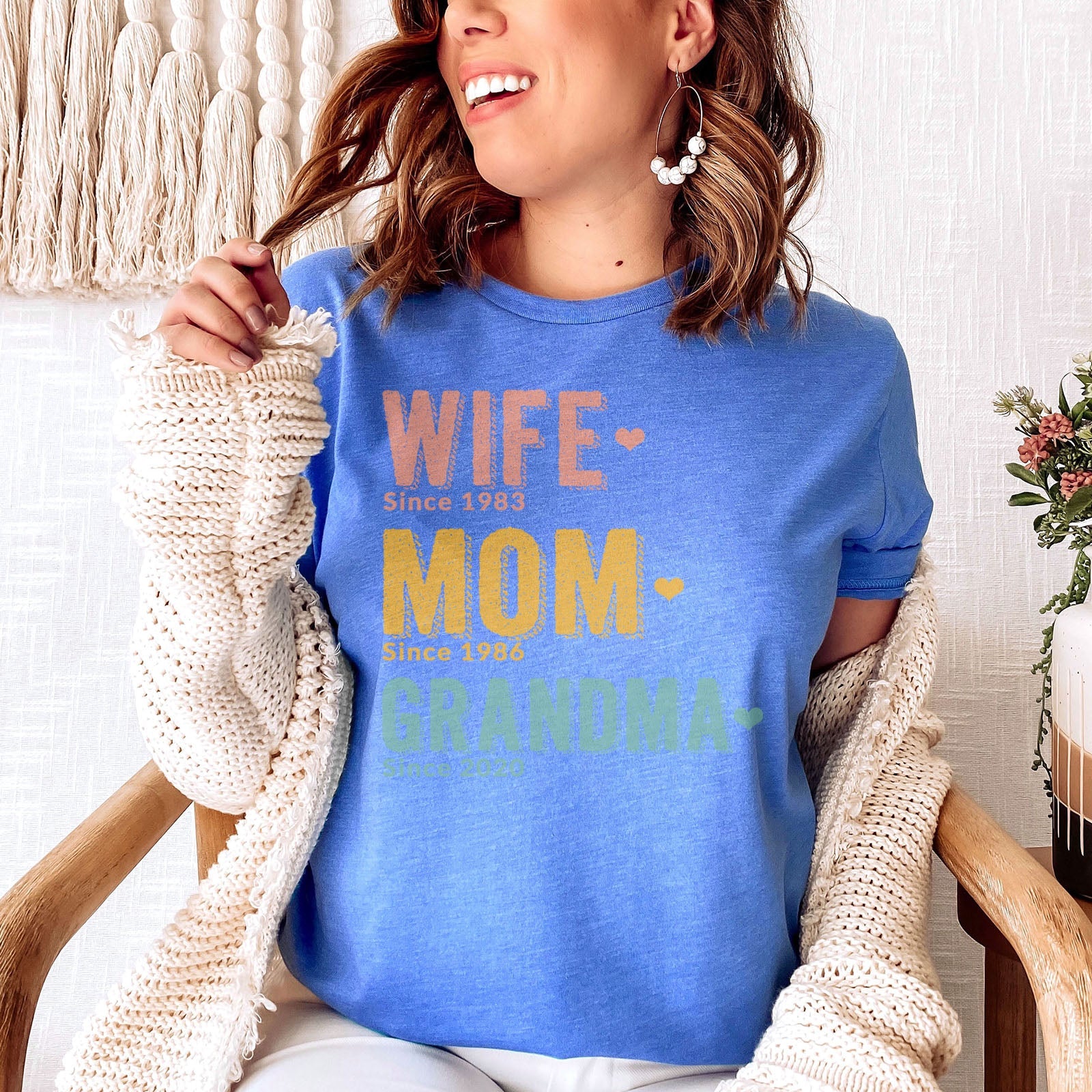 Wife Mom Grandma Since Personalized Tee Shirts For Women - Christian Shirts for Women - Religious Tee Shirts