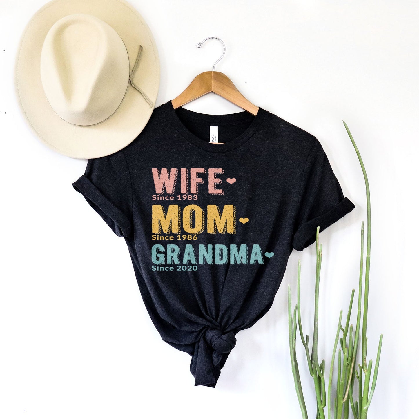 Wife Mom Grandma Since Personalized Tee Shirts For Women - Christian Shirts for Women - Religious Tee Shirts