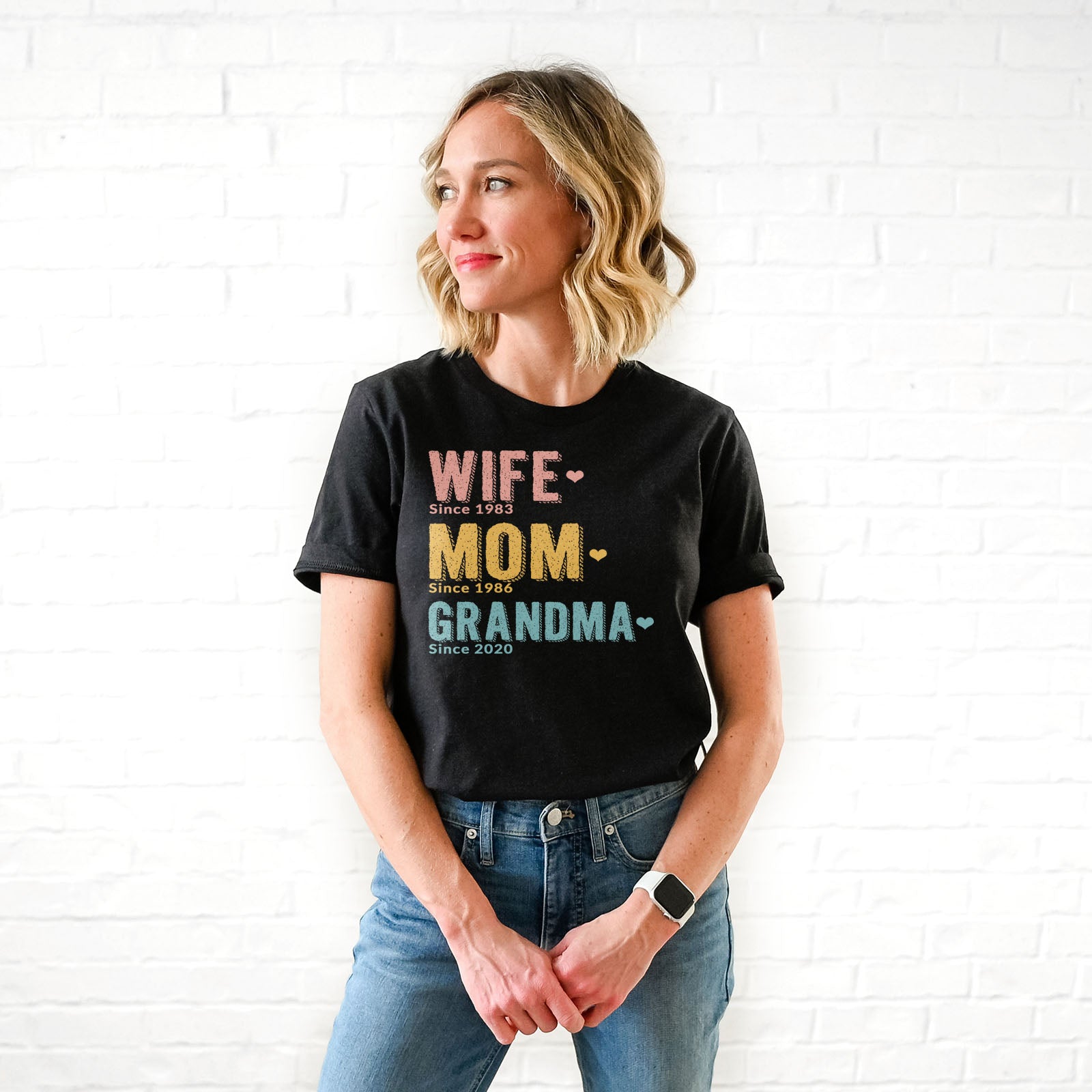 Wife Mom Grandma Since Personalized Tee Shirts For Women - Christian Shirts for Women - Religious Tee Shirts