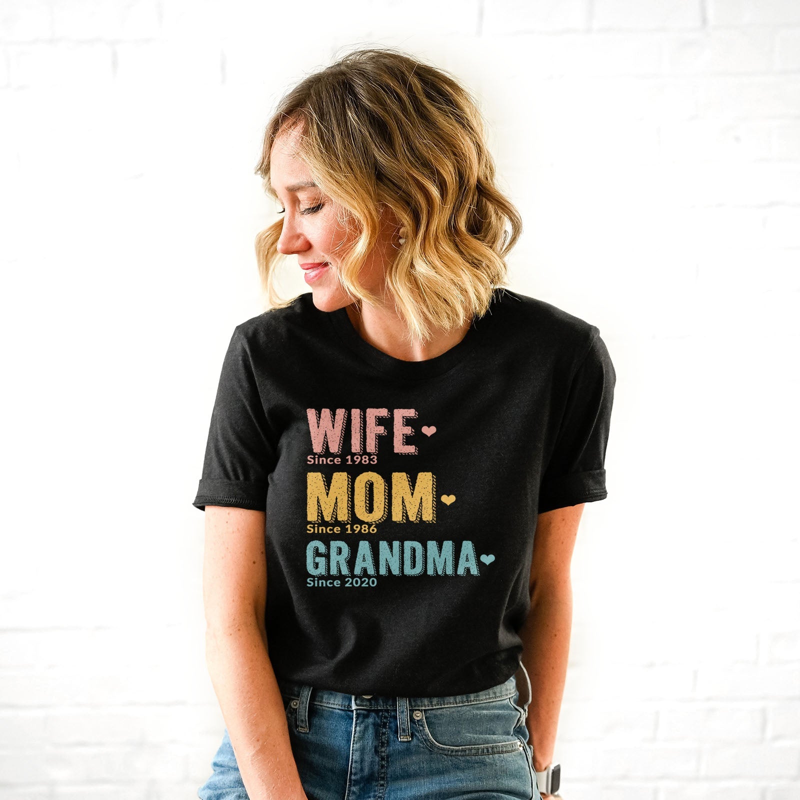 Wife Mom Grandma Since Personalized Tee Shirts For Women - Christian Shirts for Women - Religious Tee Shirts
