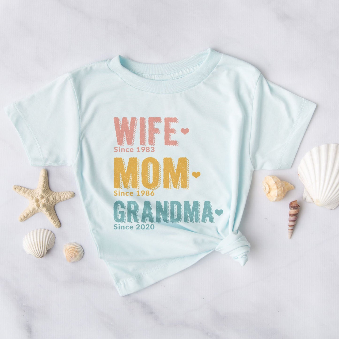 Wife Mom Grandma Since Personalized Tee Shirts For Women - Christian Shirts for Women - Religious Tee Shirts