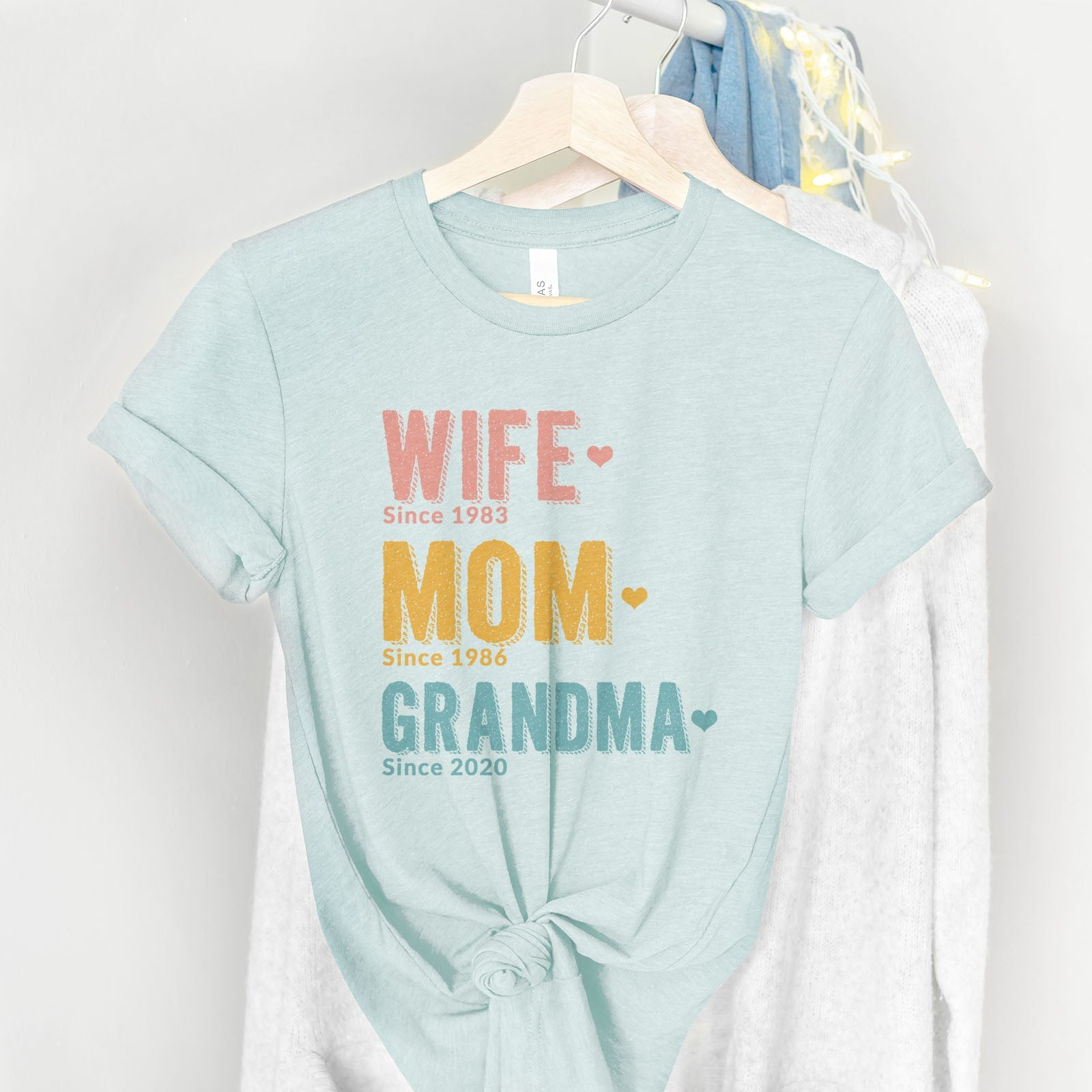Wife Mom Grandma Since Personalized Tee Shirts For Women - Christian Shirts for Women - Religious Tee Shirts