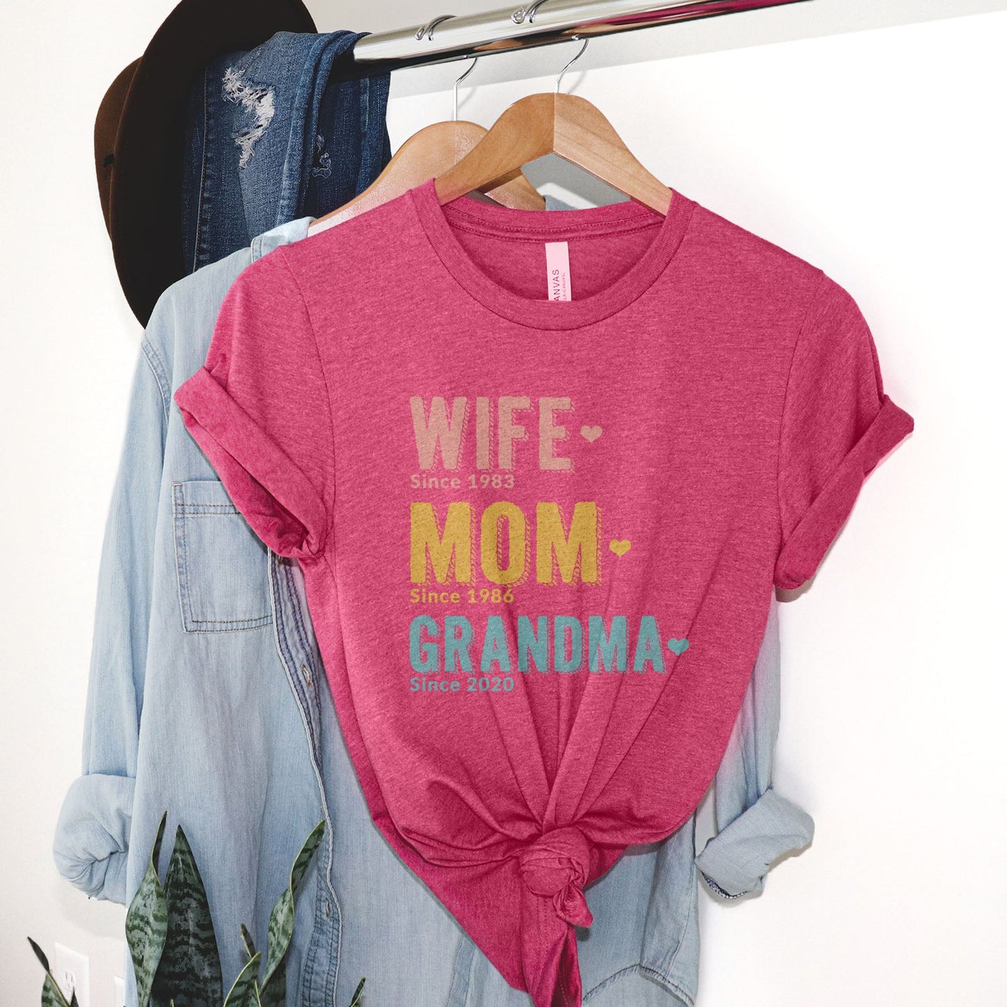 Wife Mom Grandma Since Personalized Tee Shirts For Women - Christian Shirts for Women - Religious Tee Shirts