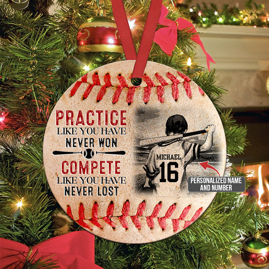 Win Or Lose Baseball Boy Personalized Ceramic Circle Ornament - Decorative Ornament - Christmas Ornament