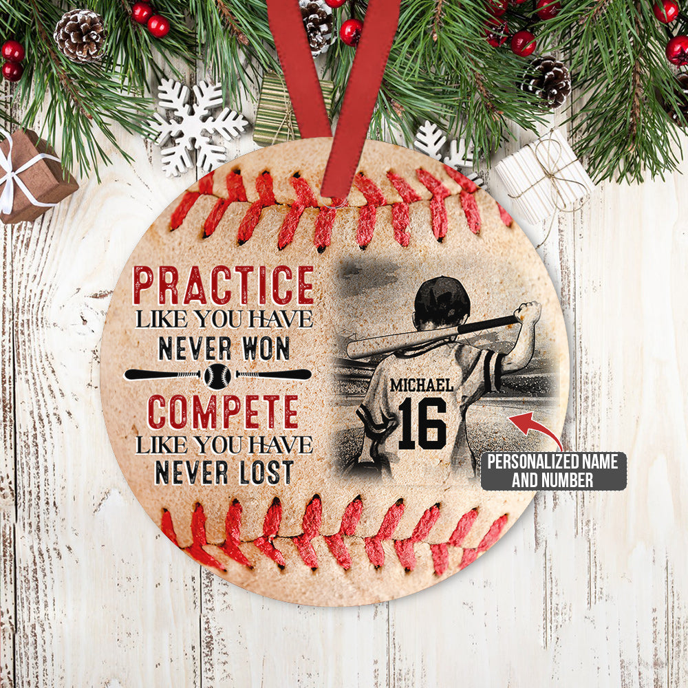 Win Or Lose Baseball Boy Personalized Ceramic Circle Ornament - Decorative Ornament - Christmas Ornament