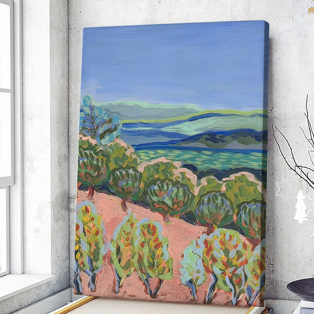 Wine Country Wrapped Canvas, California Matisse Painting, Abstract Landscape, Sonoma Decor, Coastal Canvas Print, Napa Painting, Travel Poster