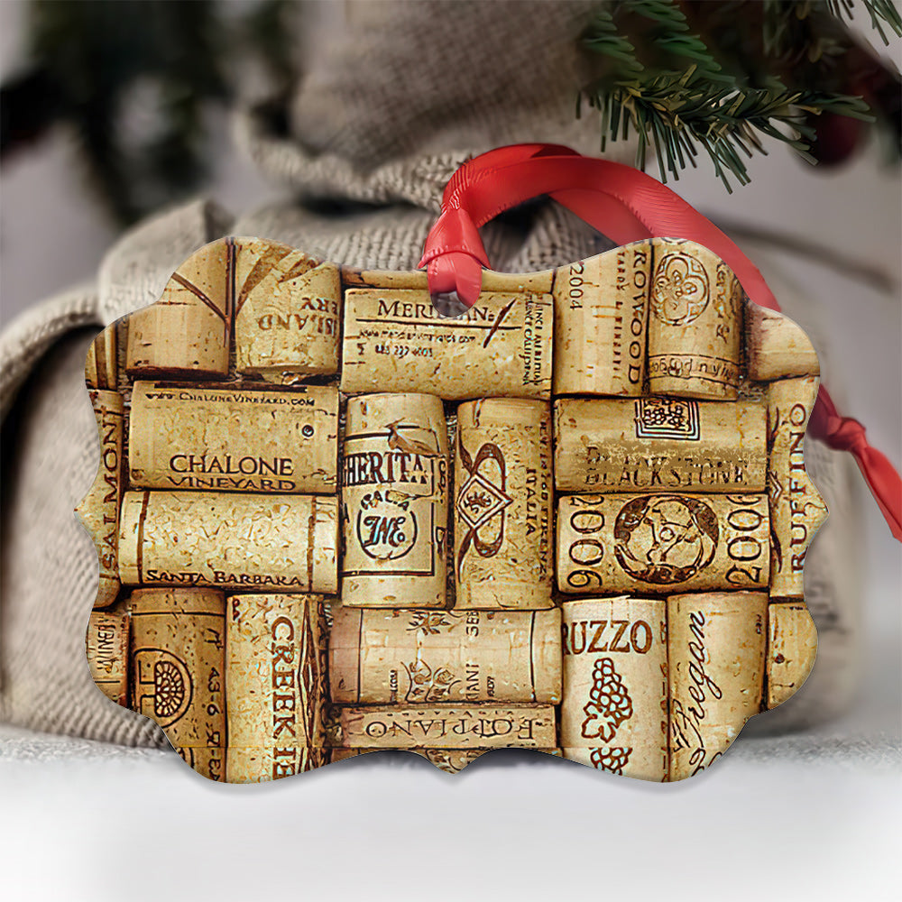 Wine Corks Skid For Wine Lovers Metal Ornament - Christmas Ornament - Christmas Gift