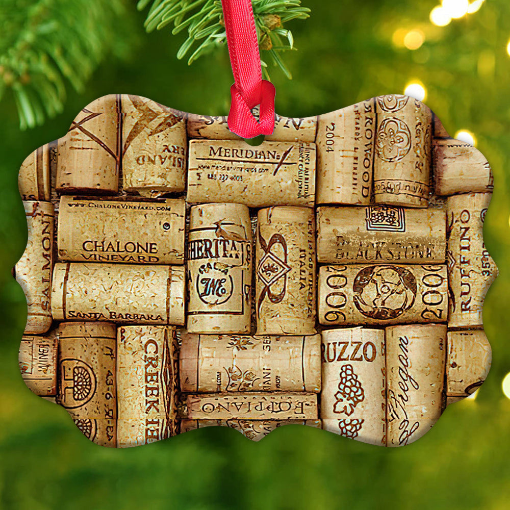 Wine Corks Skid For Wine Lovers Metal Ornament - Christmas Ornament - Christmas Gift