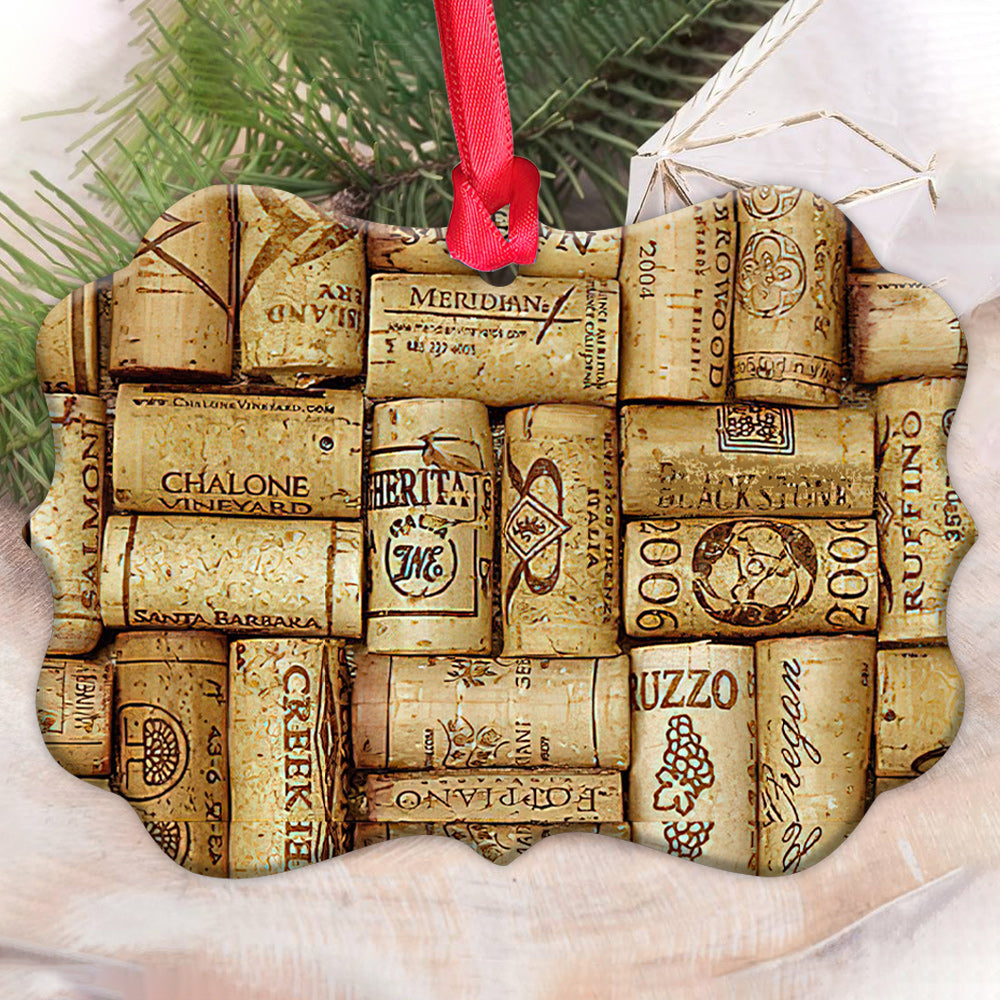 Wine Corks Skid For Wine Lovers Metal Ornament - Christmas Ornament - Christmas Gift