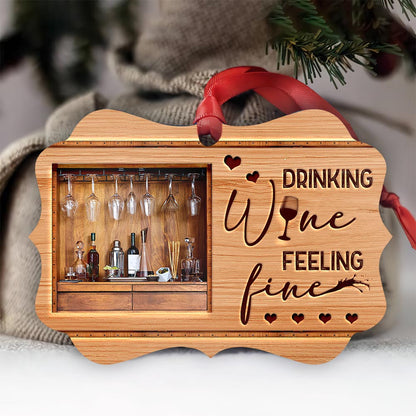Wine Feeling Fine Metal Ornament - Christmas Ornament - Christmas Gift