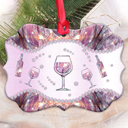 Wine Jewelry Style For Wine Lovers Metal Ornament - Christmas Ornament - Christmas Gift