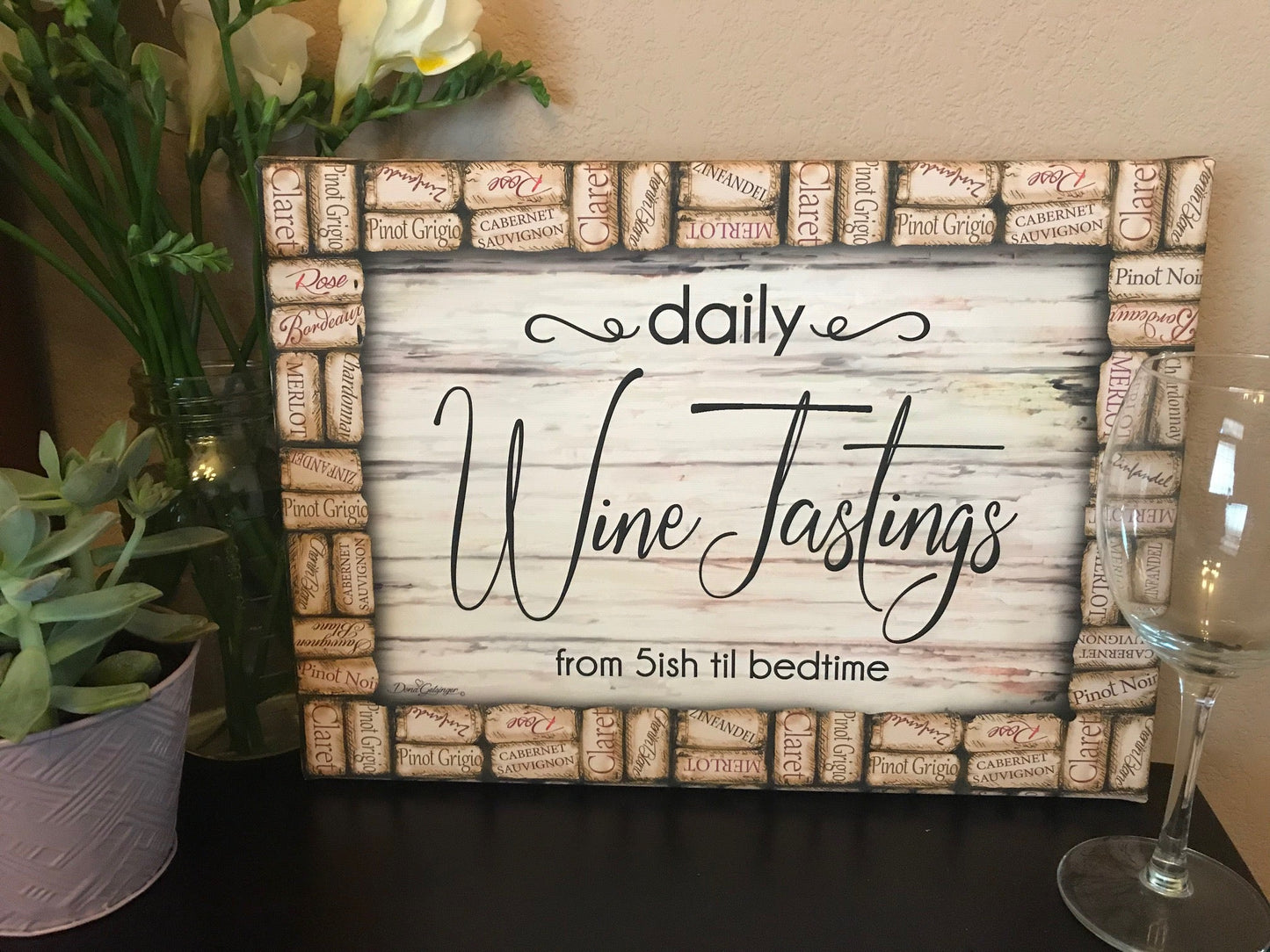 Wine Tastings Daily Canvas Wall Art - Christian Wall Decor - Religious Gift