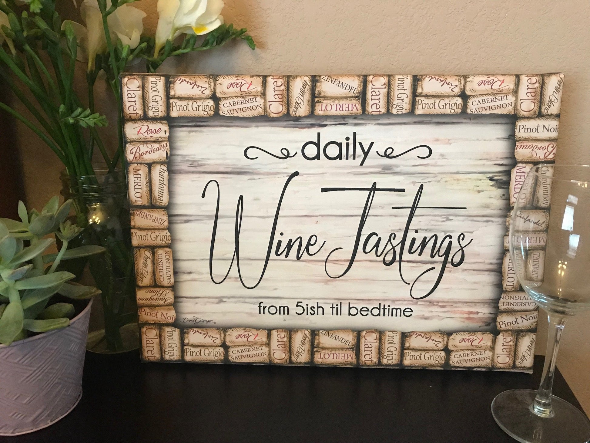 Wine Tastings Daily Canvas Wall Art - Christian Wall Decor - Religious Gift