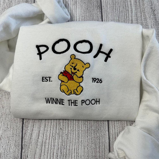 Winnie The Pooh Embroidered Sweatshirt Gift For Herhim, Women's Embroidered Sweatshirts