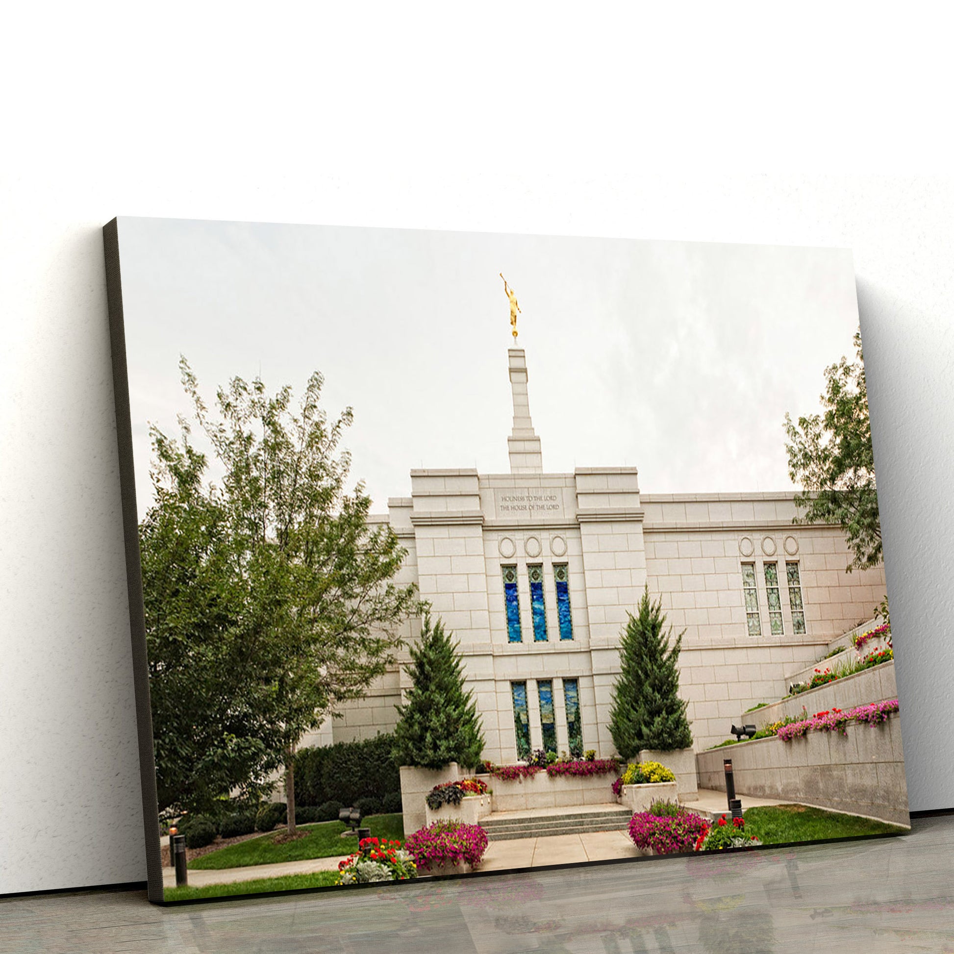 Winter Quarters Temple Flowering Wall Canvas Wall Art - Jesus Christ Picture - Canvas Christian Wall Art