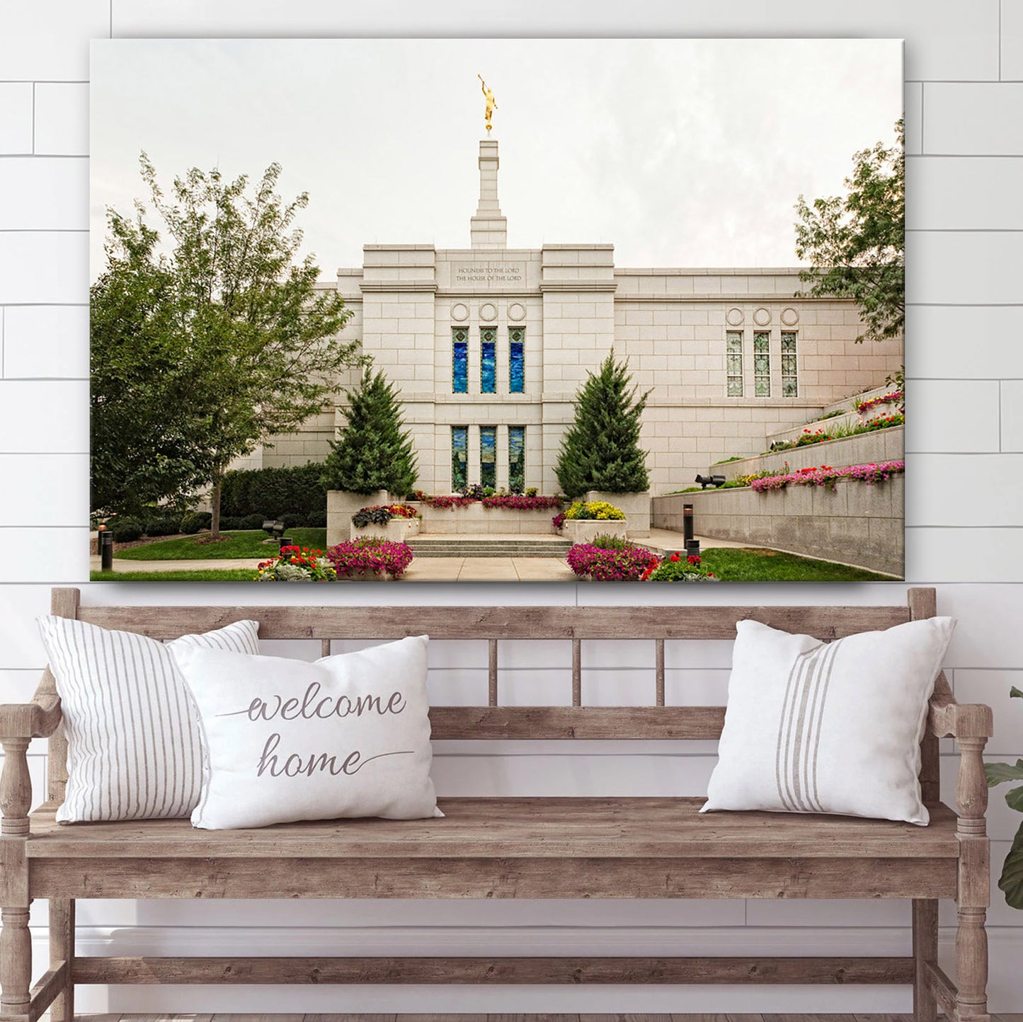 Winter Quarters Temple Flowering Wall Canvas Wall Art - Jesus Christ Picture - Canvas Christian Wall Art